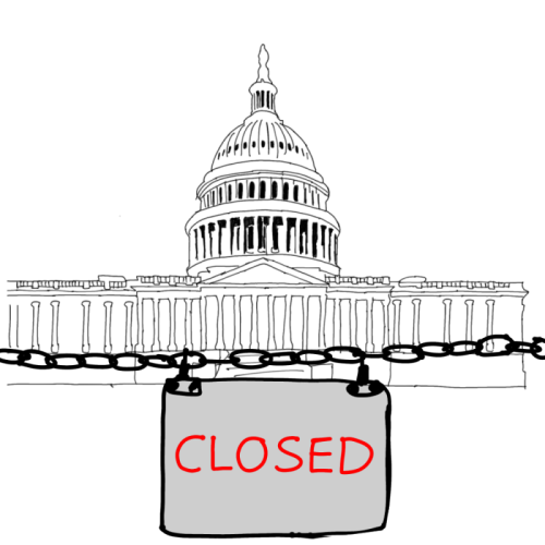 image of capitol hill with closed sign
art made by Zoe Shekhtman